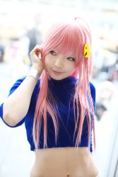  braid cosplay diebuster midriff namada nono nono_(top_wo_nerae_2!) photo pink_hair sweater top_wo_nerae_2! 