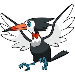  angry angry_eyes beak bird blue_eyes full_body no_humans offical_art pokemon pokemon_(creature) pokemon_sm simple_background solo talons trumbeak white_background woodpecker 