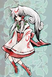  amaterasu ammy animal_ears dog_ears doggirl grey_hair inumimi japanese_clothes kimono long_hair okami ookami ookamimimi silver_hair white_hair wolf_ears wolfgirl 