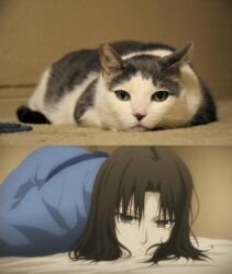  bed comparison kara_no_kyoukai neko ryougi_shiki sheets shiki 