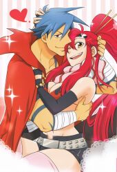  couple holding kamina tengen_toppa_gurren_lagann yoko_littner yoko_littner 