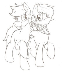  ambiguous_gender better_version_at_source cutie_mark denzeltip duo earth_pony equid equine fan_character feral hasbro hi_res horse mammal monochrome my_little_pony pony smile 