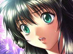  close-up close_up green_eyes green_hair kurio_asuka long_hair sodom_no_shima:_night_of_blind solo 