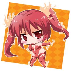  bad_id bad_pixiv_id blush chibi cthugha_(nyaruko-san) female fire haiyore!_nyaruko-san jitome long_hair noai_nioshi red_eyes red_hair solo twintails 