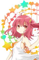  ahoge bad_id bad_pixiv_id female heart magi_the_labyrinth_of_magic manim morgiana musical_note one_side_up red_eyes red_hair sleeveless solo star_(symbol) 