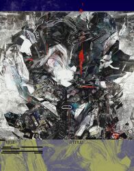  abstract bad_id bad_pixiv_id blue_eyes female fuumi_(black) grey_hair highres mecha original robot solo tears 