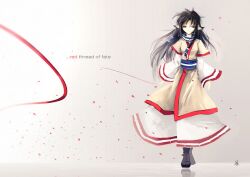  black_eyes black_hair dress eruruu rose_petals 