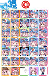  chart commentary_request cosplay expression_chart expressions female hat highres komeiji_satori komeiji_satori_(cosplay) mystia_lorelei mystia_lorelei_(cosplay) pink_hair riku_(rikkuru) saigyouji_yuyuko touhou yasaka_kanako yasaka_kanako_(cosplay) |_| 