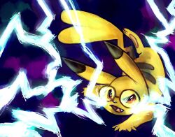  2012 cleft_tail digital_media_(artwork) electricity eyewear female feral fur generation_1_pokemon glasses haychel mammal nintendo pikachu pokemon pokemon_(species) rodent solo tail yellow_body yellow_fur 