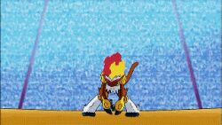  animated animated electivire fire infernape lowres no_human no_humans pokemon pokemon_(anime) thunder 