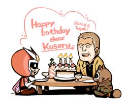  2boys alternate_color bad_id birthday cake dead_rising english_text food frank_west hounori marvel marvel_vs._capcom marvel_vs._capcom_3 multiple_boys rocket_raccoon table viewtiful_joe viewtiful_joe_(character) 