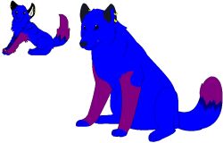  2016 aliasing ambiguous_gender black_ears black_nose blue_body blue_eyes blue_fur canid canine canis digital_media_(artwork) digitigrade dipstick_tail ear_piercing ear_ring featureless_crotch feral flat_colors full-length_portrait fur male_(lore) mammal markings microsoft_paint_(artwork) miroku_(sebdoggo) piercing portrait purple_body purple_fur purple_tail_tip redraw reference_image ring_piercing sebdoggo simple_background sitting snout solo sparklefur tail tail_markings white_background white_inner_ear wolf 