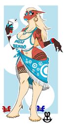  absurd_res anthro big_breasts blaziken breasts christomwow cleavage clothed clothing female hi_res jewelry mature_female necklace nintendo pok&eacute;mon_(species) pokemon solo video_games wide_hips 