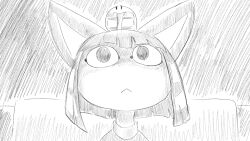  16:9 animal_crossing ankha_(animal_crossing) anthro clothing dark_room dragonweirdo dress felid feline female hair hi_res looking_up mammal monochrome nintendo solo theater uraeus wide_eyed widescreen worried 