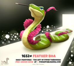  ambiguous_gender boa_(snake) boa_constrictor boinae catwalk cigarette digital_media_(artwork) digital_painting_(artwork) english_text eyeshadow feather_boa feral makeup mascara piper_thibodeau reptile scalie snake solo text url 