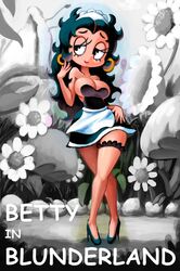  betty_boop betty_boop_(series) breasts cleavage earrings female highres jewelry long_hair maid md5_mismatch medium_breasts minuspal smile solo 