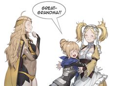  3girls bad_id bad_twitter_id bodystocking breasts bridal_gauntlets ciiby circlet commission covered_navel english_commentary english_text family fingerless_gloves fire_emblem fire_emblem_awakening fire_emblem_fates gloves grandmother_and_granddaughter headdress kana_(fire_emblem) leather leather_gloves lissa_(fire_emblem) long_hair medium_breasts medium_hair mother_and_daughter multiple_girls ophelia_(fire_emblem) pantyhose pointy_ears second-party_source twintails 