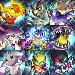  agumon agumon_(survive) animal_skin anthro bandai_namco beady_eyes breath_powers brown_body brown_feathers brown_fur canid carloromero claws digimon digimon_(species) digimon_survive dracmon dracmon_(survive) electricity elemental_manipulation falcomon falcomon_(survive) feathers feral fire fire_breathing fire_manipulation fur gabumon group hi_res horn kunemon kunemon_(survive) labramon labramon_(survive) lagomorph leporid lightning long_ears lopmon lopmon_(survive) male mammal rabbit renamon segmented_body striped_body striped_fur stripes syakomon syakomon_(survive) white_body white_fur yellow_body 