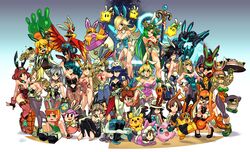  6+girls adapted_costume alex_(minecraft) alex_ahad animal_crossing animal_ears arm_cannon arms_(game) ass assault_visor back_tattoo backless_leotard balancing balloon banjo-kazooie bayonetta bayonetta_(series) bayonetta_2 beak bent_over bird blonde_hair blue_eyes blue_visor book bowl breasts brown_hair byleth_(female)_(fire_emblem) byleth_(fire_emblem) cleavage clothed_pokemon commentary corrin_(female)_(fire_emblem) corrin_(fire_emblem) cosplay_pikachu dark_samus dual_persona earrings english_commentary everyone fake_animal_ears fake_tail falchion_(fire_emblem) fatal_fury fatal_fury_2 feet fire_emblem fire_emblem:_three_houses fire_emblem_awakening fire_emblem_fates fire_emblem_heroes food glasses glowing green_visor gun handgun hat helmet high_heels highres holding holding_gun holding_weapon ice_climber inkling inkling_girl inkling_player_character isabelle_(animal_crossing) jewelry jigglypuff kazooie_(banjo-kazooie) kid_icarus kid_icarus_uprising leaf_(pokemon) leaning_forward leotard levin_sword long_hair looking_at_viewer low_poly lucina_(fire_emblem) luma_(mario) mario_(series) mask meandros metroid metroid_(creature) metroid_prime mii_(nintendo) mii_gunner mii_gunner_(smash_ultimate) min_min_(arms) minecraft mole mole_under_mouth multiple_girls mythra_(xenoblade) nana_(ice_climber) noodles palutena pantyhose paralyzer pichu pikachu pikachu_libre playboy_bunny pokemon pokemon_(creature) pokemon_frlg princess_daisy princess_peach princess_zelda pyra_(xenoblade) rabbit_ears rabbit_tail ramen revision robin_(female)_(fire_emblem) robin_(fire_emblem) rosalina samus_aran sheik shiranui_mai short_hair slosher_(splatoon) smile spiky-eared_pichu splatoon_(series) staff strapless strapless_leotard super_smash_bros. sword sword_of_the_creator tail tattoo the_king_of_fighters the_legend_of_zelda the_legend_of_zelda:_a_link_between_worlds the_legend_of_zelda:_a_link_to_the_past the_legend_of_zelda:_ocarina_of_time thighhighs toeless_legwear toes triforce triforce_earrings triforce_print turban varia_suit villager_(animal_crossing) weapon wendy_o._koopa when_you_see_it wii_fit wii_fit_trainer wii_fit_trainer_(female) xenoblade_chronicles_(series) xenoblade_chronicles_2 