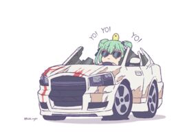  :| animal_on_head bird bird_on_head broken buffalo_s_(grand_theft_auto) car closed_mouth double_bun female flat_tire grand_theft_auto grand_theft_auto_v green_hair hair_bun heart heart-shaped_pupils hololive kukie-nyan motor_vehicle muscle_car on_head pink-framed_eyewear piyoko_(uruha_rushia) short_hair simple_background solo sports_car sunglasses symbol-shaped_pupils twitter_username uruha_rushia vehicle_focus virtual_youtuber white_background 