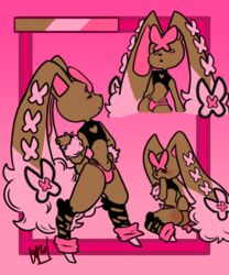  2023 5:6 absurd_res alternative_fashion anthro ass blush body_blush brown_body butt_blush clothing color_swatch cotton_tail digital_drawing_(artwork) digital_media_(artwork) ear_accessory femboy fluffy_ears fur ganguro_(fashion) generation_4_pokemon gyaru hi_res j-fashion lagomorph leg_warmers legwear long_ears lopunny male mammal masitaarts model_sheet nintendo pokemon pokemon_(species) shiny_pokemon solo thong torn_clothing torn_legwear underwear 