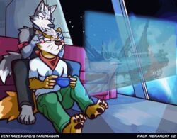  4_toes anthro barefoot black_pawpads canid canine canis claws collar dialogue duo eye_patch eyewear feet fox fox_mccloud kerchief male mammal neckerchief nintendo pack_hierarchy pawpads paws plantigrade slideshow soles star_fox super_smash_bros. text toes ventkazemaru whiskers wolf wolf_o&#039;donnell 