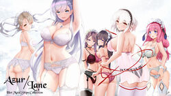  6+girls absurdres arm_up armpits ass azur_lane babydoll belfast_(azur_lane) black_hair black_legwear blonde_hair blue_eyes blue_gemstone blush bra braid breasts chains choker cleavage collar collarbone commentary curacoa_(azur_lane) curlew_(azur_lane) french_braid frills garter_belt gem grey_hair groin hair_between_eyes hair_ornament hair_over_one_eye hairband highres holding_own_arm jewelry lace-trimmed_hairband lace_trim large_breasts long_hair looking_at_viewer looking_back low-tied_long_hair maid maid_headdress multiple_girls navel necklace open_mouth panties photoshop_(medium) pink_babydoll pink_bra pink_hair pink_panties piukute062 purple_bra purple_hair red_eyes ribbon sheffield_(azur_lane) short_hair side_braid sidelocks sirius_(azur_lane) smile stomach suffolk_(azur_lane) thighhighs underwear underwear_only white_bra white_hair white_panties yellow_eyes 