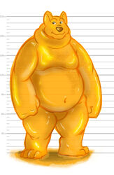  anthro barazoku bear belly canid canine canis dessert domestic_dog food food_creature gelatin goo_creature hi_res honey_(food) jelly_(food) lineup male mammal marammoo mugshot neck_ring nude overweight overweight_anthro overweight_male polar_bear slime solo ursine 