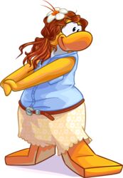  accessory alpha_channel avian belt bird blue_clothing blue_shirt blue_topwear bottomwear brown_belt clothing club_penguin female floral_print flower flower_in_hair full-length_portrait hair hair_accessory hibiscus long_hair looking_aside official_art orange_hair pants penguin plant portrait print_bottomwear print_clothing print_pants shirt sleeveless sleeveless_shirt smile solo stretching_arms toony topwear unknown_artist white_flower yellow_body 