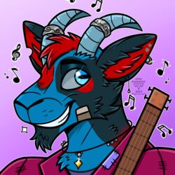  1:1 anthro bard bovid caprine digital_media_(artwork) dungeons_and_dragons fantasy goat hasbro hi_res kingstreasures male mammal solo wizards_of_the_coast 