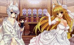  dress ezomori_nozomu foxgirl kanokon minamoto_chizuru oyamada_kouta wedding_dress wolfgirl 