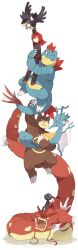  1boy alternate_color bad_id bad_pixiv_id carrying durarara!! fangs feraligatr flying gameplay_mechanics gyarados highres holding holding_pokemon kingdra murkrow on_head otoufu_(oto_hu) pokemon pokemon_(creature) pokemon_adventures pokemon_gsc pokemon_on_head shadow shiny_pokemon silver_(pokemon) simple_background sneasel ursaring 