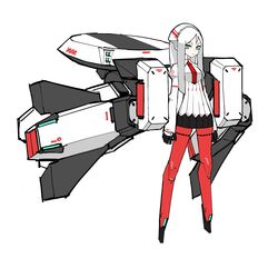  android aqua_eyes english_commentary female highres long_hair looking_ahead mecha_musume open_hands original rocket_neko scowl solo v-shaped_eyebrows white_hair 