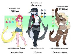  ambris anthro anthro_only armpits barefoot big_breasts breasts cookiecutter_shark crop_top eye_patch female female_focus female_only lemon_shark shark shark_tail silvertip tagme 