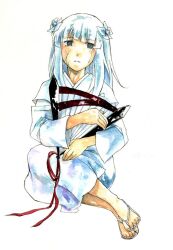  crack cracks flower inuyasha kanna_(inuyasha) white_hair 