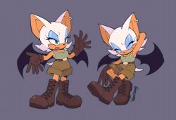  absurd_res anthro bat boots clothing cosplay crossover crossover_cosplay ear_piercing ear_ring eyeshadow female footwear fur gloves half-closed_eyes handwear hi_res lara_croft makeup mammal multiple_poses narrowed_eyes piercing pose ring_piercing rouge_the_bat sega signature simple_background solo sonic_the_hedgehog_(series) tan_body tan_skin tigertoony tomb_raider white_body white_fur wings 