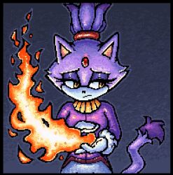  anthro blaze_the_cat digital_media_(artwork) domestic_cat eyelashes eyeshadow felid feline felis female fire grey_background jewelry makeup mammal necklace pixel_(artwork) purple_body sega simple_background skeletalheart solo sonic_the_hedgehog_(series) tail yellow_eyes 