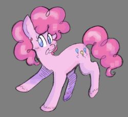  2023 blue_eyes blush digital_drawing_(artwork) digital_media_(artwork) earth_pony equid equine eyelashes female feral friendship_is_magic fur grey_background hair hasbro hooves horse mammal my_little_pony open_mouth open_smile pink_body pink_fur pink_hair pink_hooves pink_tail pinkie_pie_(mlp) pony quadruped shaded simple_background smile soft_shading solo tail the-lazy-llama unguligrade 