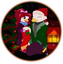  absurd_res adolescent adopted_(lore) adopted_daughter_(lore) alpha_channel anatid anseriform anthro avian bird blueondrive christmas christmas_clothing christmas_gift christmas_headwear christmas_tree clothing cozy darkwing_duck daughter_(lore) disney drake_mallard duck ducktales ducktales_(2017) duo father_(lore) father_and_child_(lore) father_and_daughter_(lore) female fireplace footwear gosalyn_mallard gosalyn_waddlemeyer green_clothing hat headgear headwear hi_res holidays holly_(plant) legwear male male/female parent_(lore) parent_and_child_(lore) parent_and_daughter_(lore) pink_hair_bow plant red_clothing santa_hat scarf shoes slippers stockings tree young 