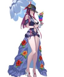  bare_shoulders bracelet breasts casual_one-piece_swimsuit cleavage closed_mouth cuboon drinking_straw feet female fire_emblem fire_emblem_engage fire_emblem_heroes flower flower_umbrella frills full_body hat hibiscus high_heels highres holding ivy_(fire_emblem) ivy_(summer)_(fire_emblem) jewelry legs light_smile long_hair looking_at_viewer medium_breasts navel non-web_source official_art one-piece_swimsuit purple_eyes purple_hair sandals see-through solo stomach swimsuit toeless_footwear toenails toes transparent_background tropical_drink umbrella umbrella_flower 