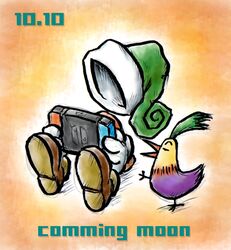  bird controller faceless full_body gloves green_headwear hat holding holding_controller invisible_man moon_(love-de-lic) nintendo_switch official_art player_(moon) rayman_limbs shoes simple_background sitting white_gloves yoshida_(moon) 