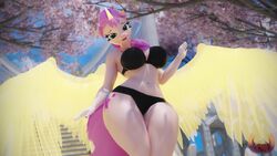  16:9 3d_(artwork) 4k absurd_res alicorn anthro anthrofied big_breasts bikini biped breasts clothed clothing digital_media_(artwork) equid equine eyelashes feathered_wings feathers female friendship_is_magic hair hasbro hi_res horn looking_at_viewer loveslove mammal mlp_g5 my_little_pony mythological_creature mythological_equine mythology navel plant pupils solo standing sunny_starscout_(mlp) swimwear thick_thighs tree wide_hipped_female wide_hips widescreen wings 