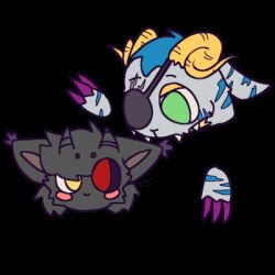  1:1 1_eye 2_frame_animation 2_horns alpha_channel animal_skin animated anthro bandai_namco black_body black_face black_horn blackgatomon blue_body blue_fur blush claws cybrrexo_(artist) digimon digimon_(species) digital_media_(artwork) disembodied_hand disembodied_head duo eye_patch eye_patch_only eye_scar eyewear facial_scar felid feline fur gabumon garabumon gatomon green_eyes head_tuft headpat heterochromia horn low_res lune_(blackgatomon) male mammal multicolored_body multicolored_fur petting pink_blush purple_claws red_eyes scales scalie scar sharp_horn short_playtime simple_background spiral_horn striped_body striped_fur stripes teeth transparent_background tuft two_tone_body two_tone_fur white_body white_fur yellow_body yellow_eyes yellow_horn yellow_scales 