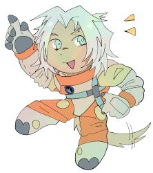  alpha_channel animal_humanoid anthro blue_eyes brown_body brown_fur canid canid_humanoid canine canine_humanoid chibi clothing dog_humanoid fur gesture gloves grey_hair hair hand_gesture handwear hi_res houndsjaw humanoid laika_(planet_laika) male mammal mammal_humanoid open_mouth pale_eyes planet_laika pointing simple_background solo spacesuit tail tailed_humanoid transparent_background 