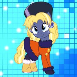  1:1 badumsquish blonde_hair blue_body blue_eyes boots clothing coat ear_piercing earth_pony equid equine feral footwear freckles friendship_is_magic fur_trim hair hasbro hat headgear headwear hi_res horse kalinka_cossack male mammal my_little_pony piercing pony red_clothing red_coat red_topwear shoes solo star_tracker_(mlp) tail topwear yellow_tail 