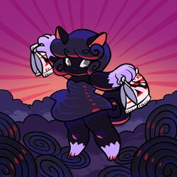  1:1 anthro candy clothed clothing dessert domestic_cat dress felid feline felis female food hi_res holding_food holding_object isomaru licorice mammal solo 