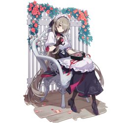  alternate_hair_length alternate_hairstyle chair chocolate closed_eyes female flower food full_body gloves high_heels holding holding_chocolate holding_food honkai_(series) honkai_impact_3rd light_brown_hair long_hair looking_at_viewer maid maid_headdress official_art petals purple_eyes ribbon rita_rossweisse rita_rossweisse_(fallen_rosemary) rita_rossweisse_(umbral_rose) sitting smile third-party_source transparent_background very_long_hair 