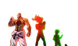  3boys age_progression bald beard chest_hair core_drill drawfag facial_hair guame highres imageboard_desourced lordgenome lordgenome_(young) male_focus manly multiple_boys multiple_persona muscular non-web_source silhouette simple_background spiral_warrior tengen_toppa_gurren_lagann tengen_toppa_gurren_lagann:_parallel_works topless_male 