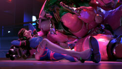  1girls 3d asian asian_female blizzard_entertainment breasts brown_eyes brown_hair bubble_gum clothed clothing d.va ellowas eye_contact female female_focus female_only hana_song korean leg_up legs long_hair long_legs looking_at_viewer mecha overwatch safe skin_tight skin_tight_suit small_breasts thighs wallpaper 