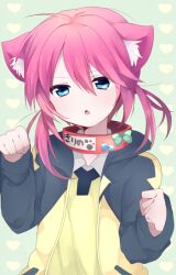  1boy animal_ears bad_id bad_pixiv_id blue_eyes cat_ears collar inazuma_eleven_(series) inazuma_eleven_go kirino_ranmaru long_hair low_twintails male_focus open_mouth otoko_no_ko pink_hair shun47 soccer_uniform solo sportswear twintails 